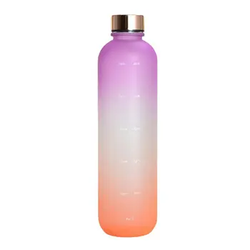 1L Vandens butelis su laiko žymekliu 32 OZ Motyvacinis daugkartinio naudojimo fitnesas Sportas lauke Kelionės nepralaidžios BPA nemokamai matinis plastikas