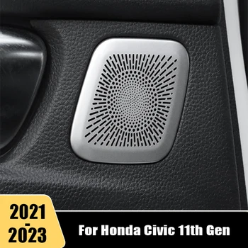 nerūdijančio plieno automobilio galinių durų rankena garso rago dangtelio garsiakalbio apdailos gaubto apdailos priedai, skirti Honda Civic 11th Gen 2021 2022 2023