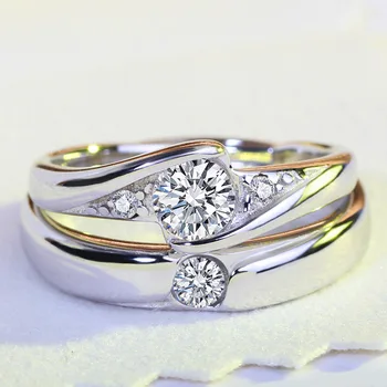 Echte Gryno sidabro spalvos vestuviniai papuošalai Žiedai moterims Krištolo žiedas Anillos Anel Feminino Bague Argent S925 Femme