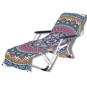Sulankstomas paplūdimio rankšluostis poilsio kėdei Nešiojamas paplūdimio kėdės rankšluostis su dviguba saugykla Kišeninis baseino vonios rankšluostis