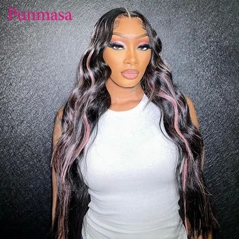 30 colių 13x6 rožinės sandūros spalvos kūno bangų nėrinių priekinis žmogaus plaukų perukas juodaodėms moterims 360 nėrinių priekinis perukas 30 colių 13x4 užsegamas perukas