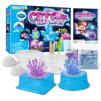 Glow Crystal Growing Kit Science Explore Grow Your Own Crystals STEAM Žaislai berniukams ir mergaitėms Kristalų auginimas 7-12 metų amžiaus
