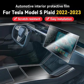 skirta TESLA Model S Plaid 2022 2023 m. automobilio salono centrinės konsolės ekrano apsauginė plėvelė Apsauga nuo įbrėžimų Lipdukų priedai