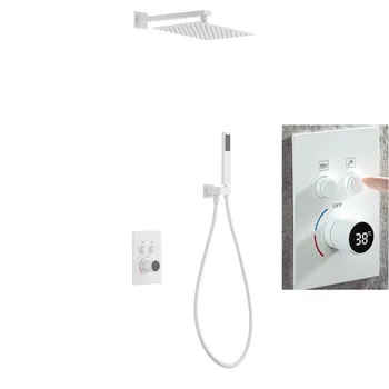 Digital Gunmetal pilka balta juoda Lietaus dušo galvutė Vonios kambarys Žalvarinė vonia sieninis Dušo komplektas Sieninis maišytuvo dušo komplektas