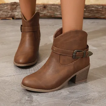 2023 Naujas karštas išpardavimas Mados rudens moterys Vienspalviai kulkšnies batai Neslidūs moteriški batai Laisvalaikio batai Laisvalaikio moteriški batai Botas Mujer