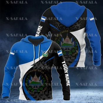 EL SALVADOR PROUD Salvadorans Country Flag 3D Print Zipper Hoodie Man Moteriškas megztinis Džemperis Sportiniai kostiumai su gobtuvu-1