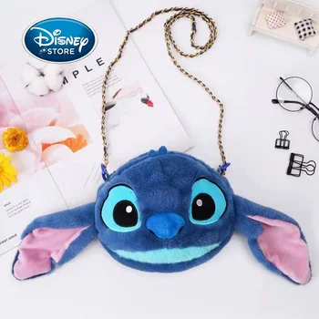 Disney Pliušinė Mikė Pūkuotuko pečių krepšys Animacinis filmas Lotso Stitch Messenger krepšys Miela mergina Kuprinė Laikymo krepšiai Disneilendas Kuprinė