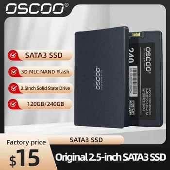 OSCOO 2,5 colio juodas kietojo kūno diskas SATA3 SSD nešiojamam staliniam kompiuteriui 120GB 240GB 3D TLC NAND Flash vidinis SSD nešiojamam kompiuteriui
