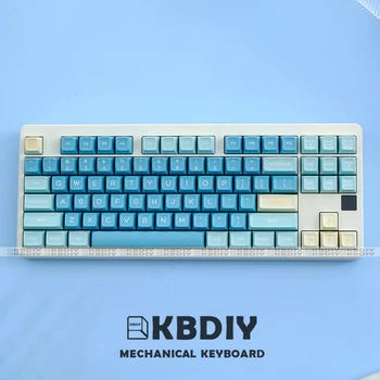 KBDiy 160 Key Cap Custom Sea Salt Lemon Keycap PBT Double Shot ISO Mechanical Keyboard SA Profile Keycaps for GMK67 84/87/96/104