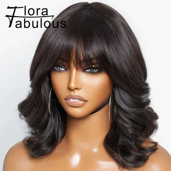 Nėrinių viršus Palaidi banguoti žmogaus plaukų perukai su kirpčiukais 180 % tankio netikra galvos odos kūno banga Brazilijos Remy žmogaus plaukų perukai juodaodėms moterims