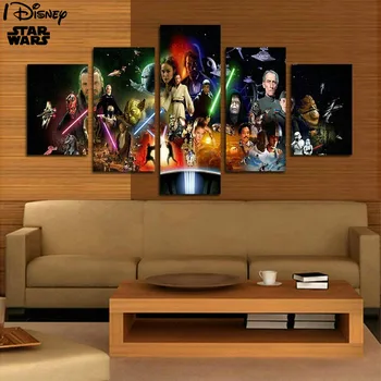 Žvaigždžių karų plakatas Han Solo Luke Skywalker tapybos drobės spauda ant sienos Paveikslėlis vaikams Svetainės namų dekoras