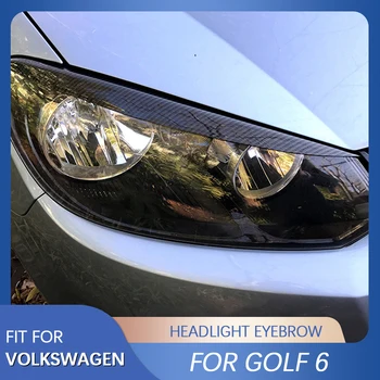 Juodas priekinis žibintas Antakių vokų dangtelis Dekoratyvinė apdaila Tinka Volkswagen VW Golf 6 MK6 GTI GTR 2008-2013 automobilių aksesuarams