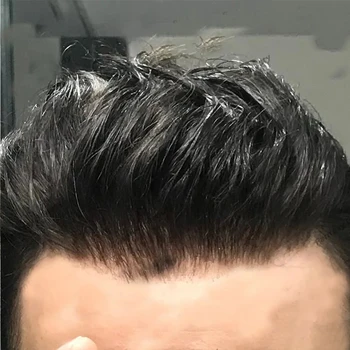 Balinti mazgai Europos mergelės žmogaus plaukų sistemos 30mm Wave Toupee Šveicarijos nėrinių vieneto plaukų gabalas baltiems vyrams