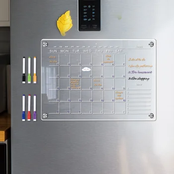 Perrašoma pranešimų lenta Biuro kalendorius Šaldytuvo planavimas Lenta Praktiškas skaidrus akrilo ruošinys