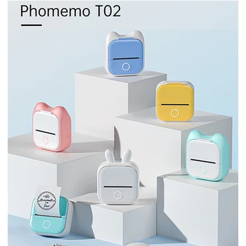 Phomemo T02 kišeninis spausdintuvas Nešiojamas terminis spausdintuvas 