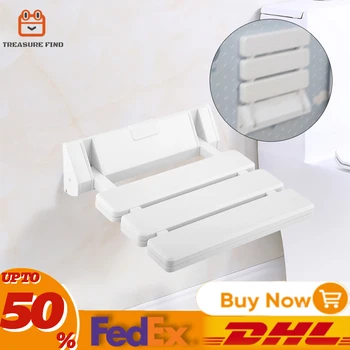 Sieninė kėdė sulankstoma dušo sėdynė Vonios kambarys ant sienos montuojama dušo kėdė Saugi ir stipri apkrova, aliuminio lydinys + ABS derva
