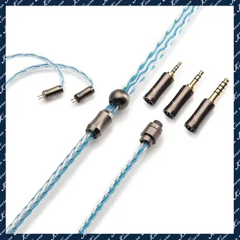 Kinera Ace 3in1 HIFI ausinių modulinis atnaujinimas Garsas MMCX kabelis 2.5+3.5+4.4mm nuimamas kištukas su sidabru padengtas 0.78 2pin kabelis