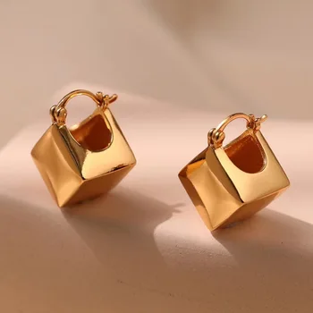 Korėjos mados auskarai Geometrinis 3D pakabuko dizainas Auksiniai mieli auskarai Žavingi moteriški papuošalai Gimtadienio šventė Kalėdų dovana