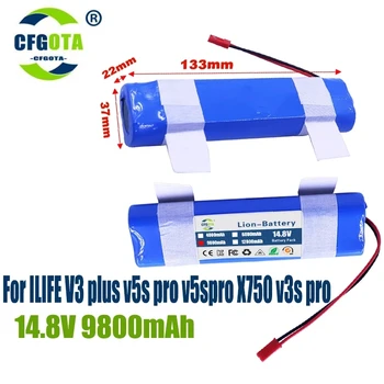 100%Original For ILIFE V3 plus v5s pro v5spro X750 v3s pro 14.8V 12800mAh Įkraunama baterija Robotic Cleaner priedų dalys