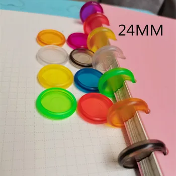 30PCS24mm kietos želė spalvos plastikinis įrišimo žiedas grybų skylė palaidų lapų užrašų knygelės įrišimo sagtis spalvos sagtis