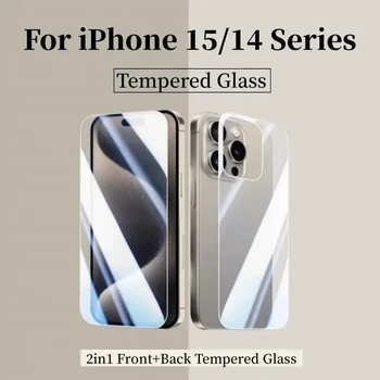 Priekinis galinis grūdintas stiklas, skirtas iPhone 14 15 ProMax 14 15Pro ekrano apsauga, skirta iPhone 14 15ProMax 15Plus 14ProMax stiklas