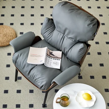 Accent Lounge Svetainė Kėdė Biuro makiažas Oda Tuštybė Dizaineris Atlošas Prabangi svetainė Kėdė Sofa Sillas Baldai