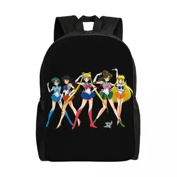Japonų Shojo Manga Sailor nešiojamas kompiuteris Kuprinė Moterys Vyrai Pagrindinis knygų krepšys mokyklos koledžo studentui Anime Mėnulio mergaičių krepšiai