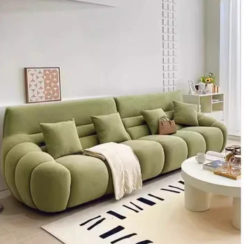 Vintažinė paprasta minkšta sofa Patogi berankė miela šiaurietiška atlošas Lazzy sofa Puffs Debesų dizaineris Salonas Meuble Baldai