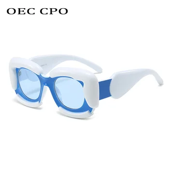 Madingi Punk Square akiniai nuo saulės Moteriški oversized akiniai Punk Storas rėmelis Saulės akiniai Vyriški atspalviai UV400 Prekės ženklo dizainerio akiniai