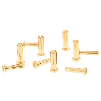 5pcs 4/5mm Bullet Banana Plug Connector Male for RC Battery Part Gold Plated
