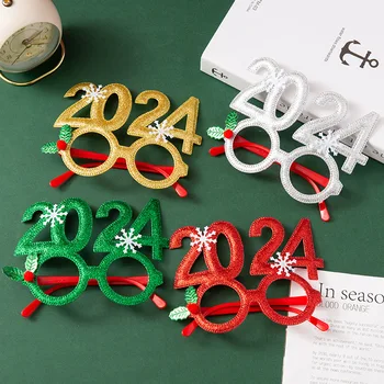 2024 kalėdiniai akiniai Kalėdų senelio akiniai Snaigė Kalėdiniai juokingi akiniai Linksmos kalėdinės dovanos Vaikų palankumas 2024 m. 