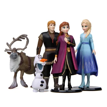 5vnt./a Rinkinys Elsa Anna Frozen 2 veiksmo figūrėlės Pieno karalienė Sven Kristoff Olafo lėlės Mikro kraštovaizdžio sodininkystės figūrėlė Princesės žaislai