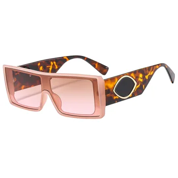 retro stačiakampiai akiniai nuo saulės Moterys Mados prekės ženklas Dizaineris Mėlyna rožinė Atspalviai UV400 Vyrai Populiarūs kontrastinės spalvos akiniai nuo saulės