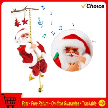 Kalėdų senelio laipiojimo karoliukais baterija valdomas elektrinis laipiojimas aukštyn ir žemyn Laipiojimas Kalėdų Seneliu su lengva muzika Kalėdų dekoro papuošalai