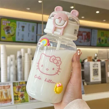 Hello Kitty Sanrio šiaudų taurė Kawaii Anime Kuromi Pochacco Nešiojamas aukštai temperatūrai atsparus gėrimų puodelis Mergaitės studentų dovana
