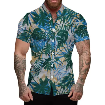 2024 Nauji vasaros vyrų spausdinimo marškiniai Kelionės Havajų paplūdimio marškinėliai Harajuku gėlėtos trumpos rankovės Laisvalaikio atostogų stiliaus marškinėliai
